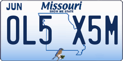 MO license plate OL5X5M