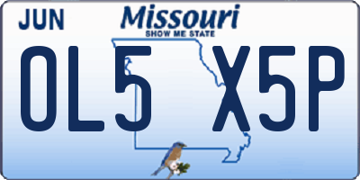 MO license plate OL5X5P