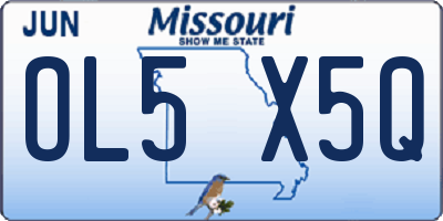 MO license plate OL5X5Q
