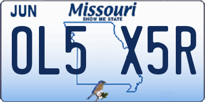 MO license plate OL5X5R
