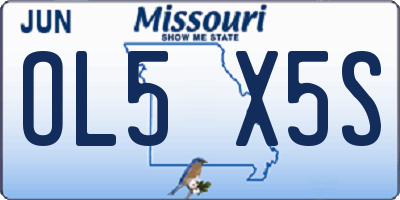 MO license plate OL5X5S