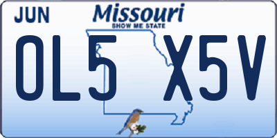 MO license plate OL5X5V