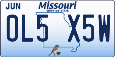 MO license plate OL5X5W