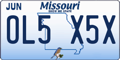 MO license plate OL5X5X