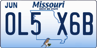 MO license plate OL5X6B