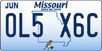 MO license plate OL5X6C