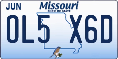 MO license plate OL5X6D