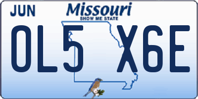 MO license plate OL5X6E