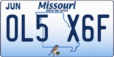 MO license plate OL5X6F