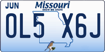 MO license plate OL5X6J