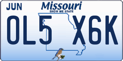 MO license plate OL5X6K