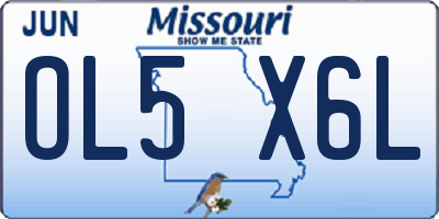 MO license plate OL5X6L