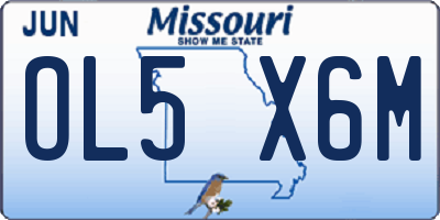 MO license plate OL5X6M