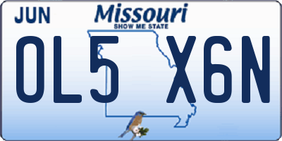 MO license plate OL5X6N