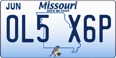 MO license plate OL5X6P
