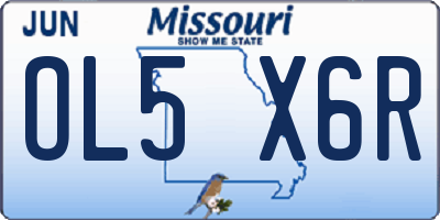 MO license plate OL5X6R