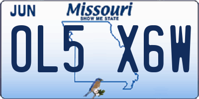 MO license plate OL5X6W