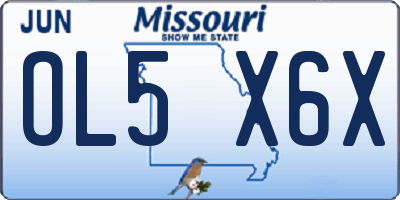 MO license plate OL5X6X