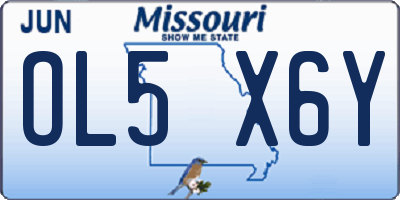 MO license plate OL5X6Y