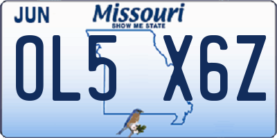 MO license plate OL5X6Z