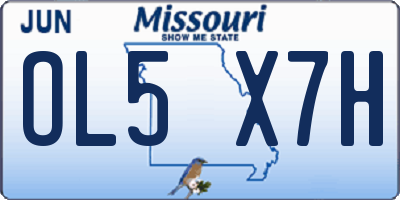 MO license plate OL5X7H
