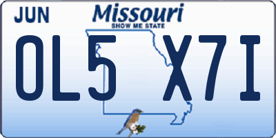 MO license plate OL5X7I