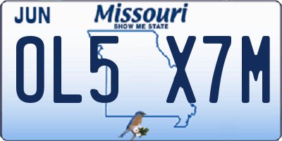 MO license plate OL5X7M