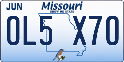 MO license plate OL5X7O