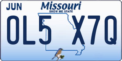 MO license plate OL5X7Q