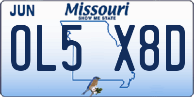 MO license plate OL5X8D