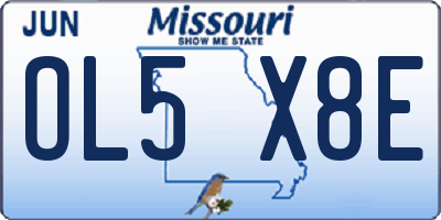 MO license plate OL5X8E