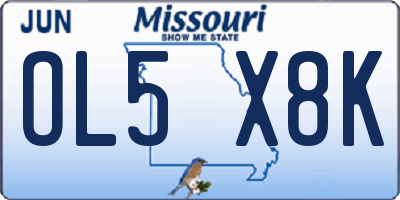 MO license plate OL5X8K