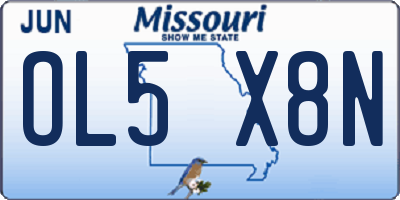 MO license plate OL5X8N