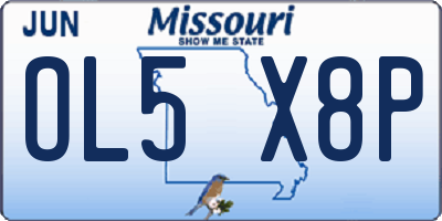 MO license plate OL5X8P