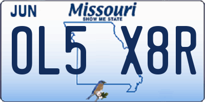 MO license plate OL5X8R