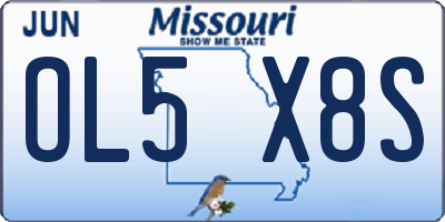 MO license plate OL5X8S