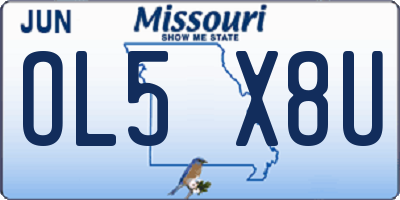 MO license plate OL5X8U