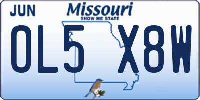 MO license plate OL5X8W
