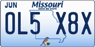 MO license plate OL5X8X