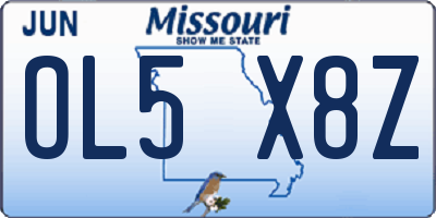 MO license plate OL5X8Z