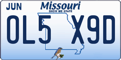 MO license plate OL5X9D