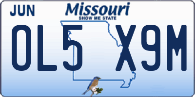 MO license plate OL5X9M