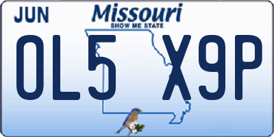 MO license plate OL5X9P
