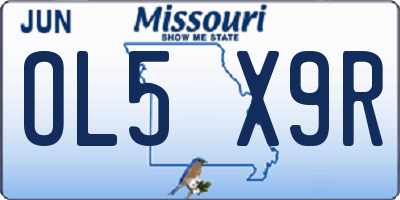 MO license plate OL5X9R