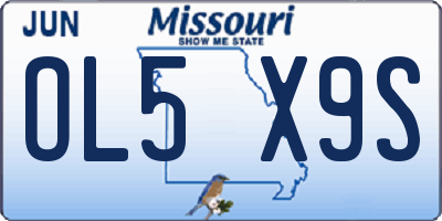 MO license plate OL5X9S