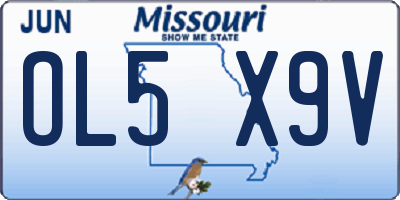 MO license plate OL5X9V