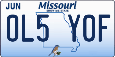 MO license plate OL5Y0F