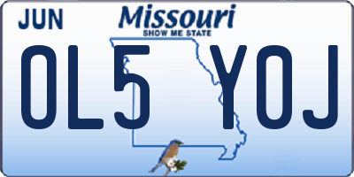MO license plate OL5Y0J