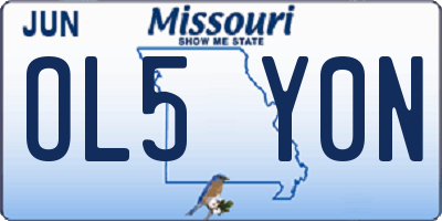 MO license plate OL5Y0N