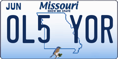 MO license plate OL5Y0R